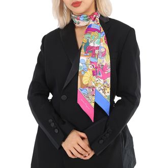 Ferragamo Ferragamo Ladies Multicolor Studio Print Silk Skinny Scarf