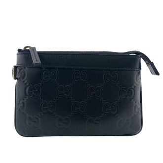 Gucci Black Leather Coin Purse/Coin Case (Pre-Owned)