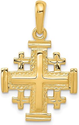Diamond2Deal 10k Yellow Gold Jerusalem Cross Pendant
