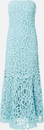 SIMKHAI Lace guipure cotton-blend bustier dress