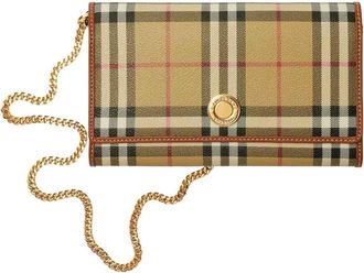 Burberry Check Chain Strap Wallet