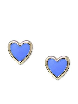 Anzie 14K yellow gold Heart earrings - women - Enamel/14kt Yellow Gold - One Size