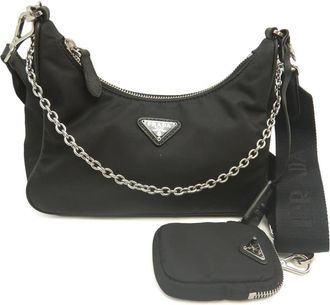 Prada Pre-owned Prada Saffiano Trimmed Re Nylon Re Edition 2005 Satchel Ladies MNW5SWZBK6PRS5SC