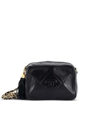 Chanel Diamond CC Camera Bag Quilted Leather Small shoulder bag - Zwart