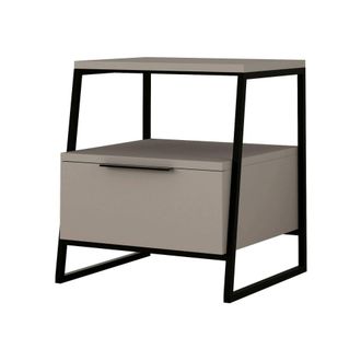 Dmora Mesa De Noche Dubhe, C&oacute;moda Baja, Mesilla De Noche, Estante De La Cama, 45x40h50 Cm, T&oacute;rtola, Con Embalaje Reforzado - Dmora