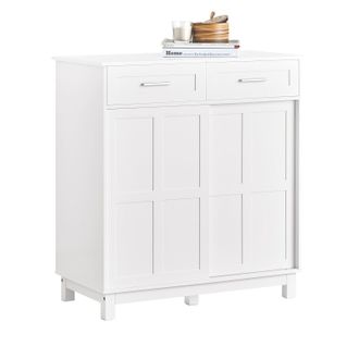 SoBuy Aparador Recibidor Armario De Almacenaje Con 2 Cajones Y 2 Puertas Blanco 80 X 40 X 85 Cm Fsb84-w Sobuy Es