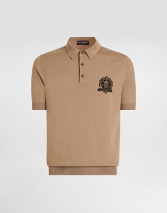 Dolce & Gabbana Virgin Wool Polo Shirt - Man Sweaters And Cardigans Beige 44