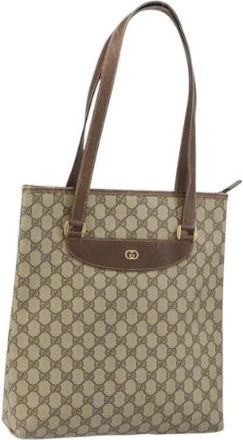 Gucci Pre-owned Tote Bags, female, Beige, Size: ONE SIZE Pre-owned Canvas Tote Bag