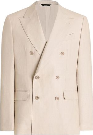 Dolce & Gabbana Beige Double-Breasted Blazer