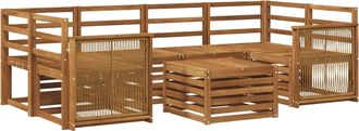 vidaXL Conjunto De Sof&aacute;s De Exterior 7 Uds. Natural Vidaxl
