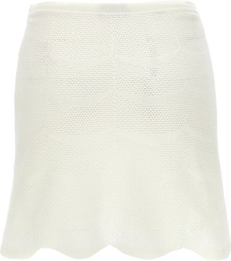 Tom Ford Crocheted Cotton-Silk Skirt - White