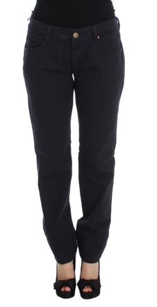 Ermanno Scervino Dames Blauwe Casual Fit Broek van Katoenmix