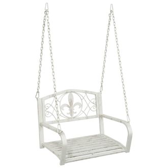 vidaXL Banco Columpio Acero 71,5 X 59 X 55 Cm Blanco Antiguo Vidaxl