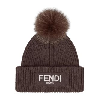 Fendi Accessoires, Dames, Bruin, M, Wol, Beanie