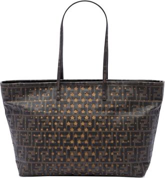 Fendi Pre-owned Fendi Medium Zucca Coated Canvas Laser Cut Star Roll Tote Ladies FHYFBM8XES789GU9