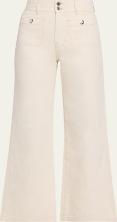 Veronica Beard Taylor High-Rise Wide-Leg Jeans