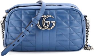 Gucci GG Marmont Shoulder Bag Mixed Matelasse Leather Small crossbody bag - Blauw