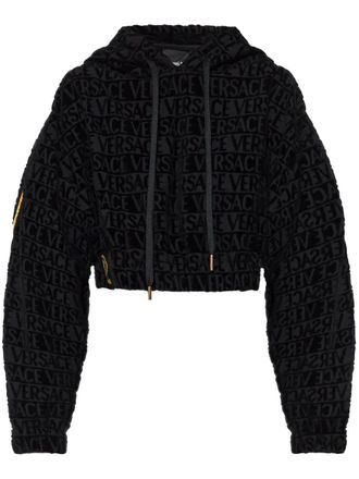 Versace I Love Baroque cropped hoodie - Black