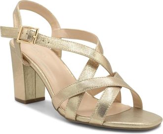 Paradox London Hilde Sandals Womens Champagne Block Heel Strappy GAL324