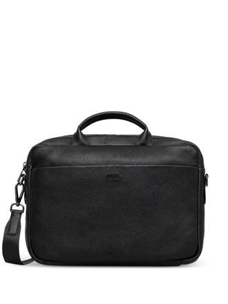 Joop Leren aktetas met handvat - Zwart