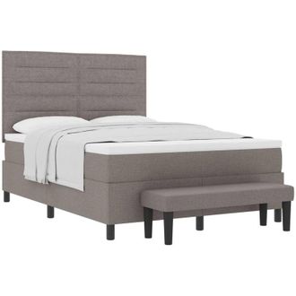 vidaXL Box Spring Bed with Mattress Taupe 160 x 200 cm Fabric vidaXL