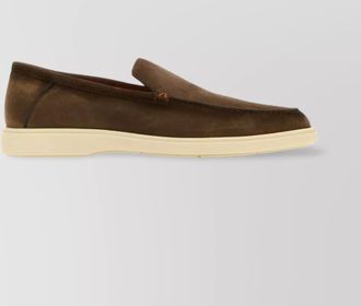 Santoni versatile round toe suede loafers