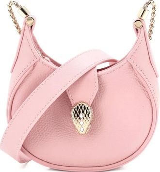 Bulgari Serpenti Ellipse Crossbody Bag Leather Micro shoulder bag - Roze