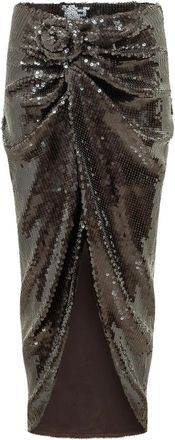 Rotate Sequins Knoop Rok - Dames - Kokerrokken - Bruin - S - Leer - Rokken