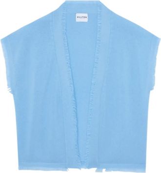 Kujten Kujten, Truien & Vesten, Dames, Blauw, M, Fijngebreide Gilet