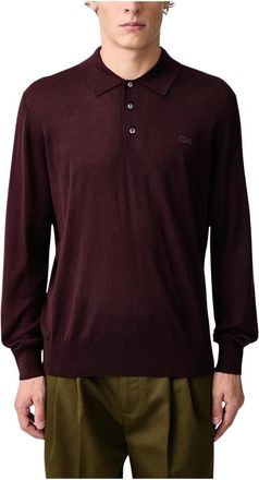 Lacoste Trui met polokraag van kasjmiermix - Heren - Truien - Rood - Maat: M Kasjmier