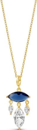SHYMI Marquise Chandelier Pendant Necklace in Gold/blue at Nordstrom