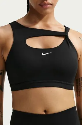 Nike Capsule Asymmetric Sports Bra in Black/White at Nordstrom Rack, Size X-Small