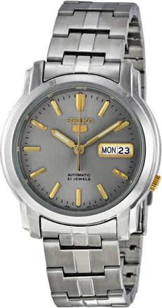 Seiko 5 Automatic Grey Dial Stainless Steel Mens Watch SNKK67