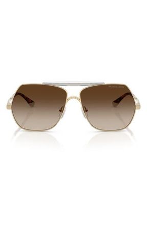 Michael Kors Denver 58mm Pilot Sunglasses in Light Gold /Smoke Gradient at Nordstrom