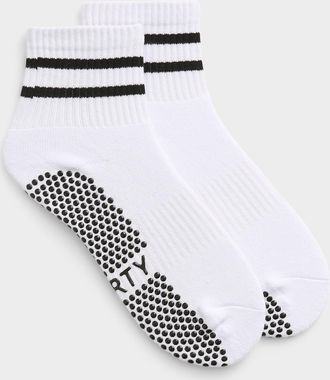 Forty Degrees Womens Double-stripe anti-slip ankle socks