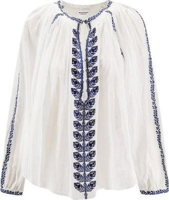 Isabel Marant Overhemden, Dames, Veelkleurig, M, Katoen, Geborduurde Blouse