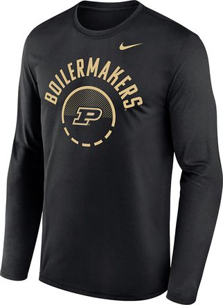 Nike Purdue Basketball Shoot Around Legend Nike Mens Dri-FIT College Long-Sleeve T-Shirt in Black | IV8636-010