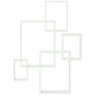 HOMCOM Floating Shelves - Interlocking Cube Shelves for Decoration - White | TJ Hughes