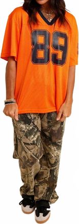Mimosa Eighty-Fine Lightweight Jersey Tee In Orange & Navy