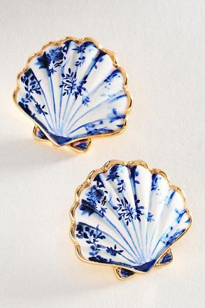 Anthropologie Mosaic Shell Post Earrings
