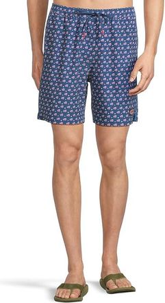 Vineyard Vines 7 Printed Piped Chappy Trunks Mens Swimwear Flag/Stars Moonshine : SM, Polyester