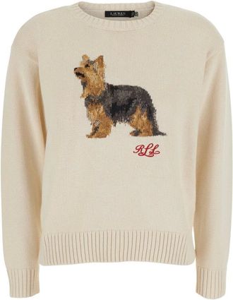 Ralph Lauren Jersey de Cuello Redondo - Knitwear - Mujer - Beige - M