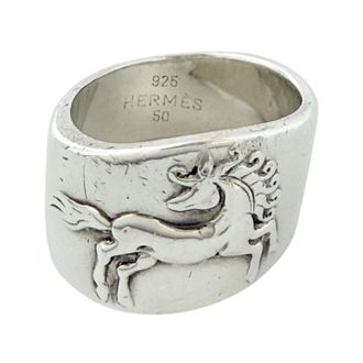 Herm&egrave;s Silver Silver 925 Band Ring (Pre-Owned)