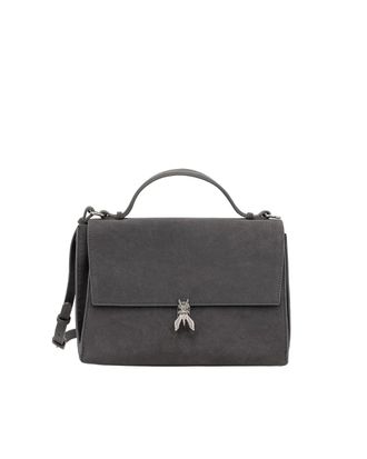 Patrizia Pepe Grey Suede Box Crossbody Bag