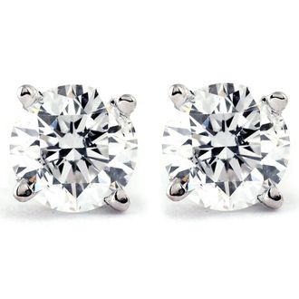 Pompeii3 Platinum 1/2ct Diamond Studs Screw Back Lab Grown
