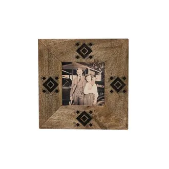Foreside Home And Garden 4x4 Black Diamond Picture Frame Mango Wood MDF & Glass in Brown at Nordstrom, Size Medium