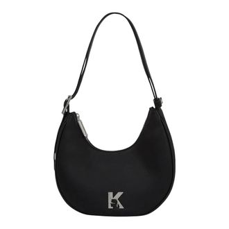 Karl Lagerfeld Shoulder Bags, female, Black, Size: ONE SIZE K Logo Halfmoon Bag