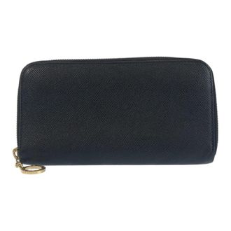 Bulgari Bvlgari Bvlgari Black Leather Long Wallet (Bi-Fold) (Pre-Owned)