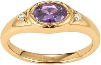 Made by Mary Oval Birthstone Signet Ring in February Gold Vermeil at Nordstrom, Size 10