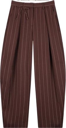 Fab By Fabienne Chapot Charlot Broeken - Dames - Wijde Broeken - Bruin - XL - Leer - Broeken